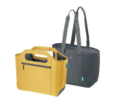 alfi ISO Bag 2in1 23 litros, misted Yellow, Bolsa-Nevera isotérmica de poliéster con Correa Extra, Bolsillo Aislado para la Compra, Piscina, Sauna, Bolsa isotérmica, Flexible, Lavable