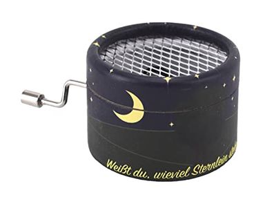 VOLT by Voggenreiter Muziekdoos 1290 "Weet jij hoeveel Sternlein stagen", hoogwaardig met kwaliteits-speelwerk en handslinger, robuuste kindvriendelijke behuizing, donkerblauw