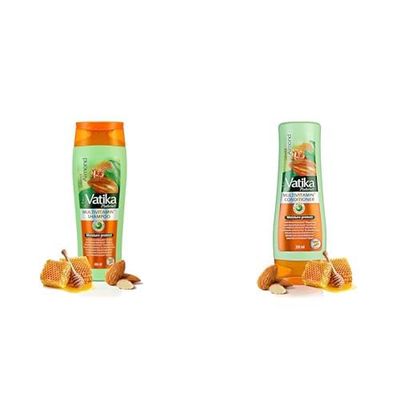 Vatika Naturals Multivitamin Enriched Almond Shampoo (400ml) + Conditioner (200ml) Set To Protect Hair Moisture, Goodness Of Sweet Almond & Yoghurt, For Hair Nourishment & Conditioning