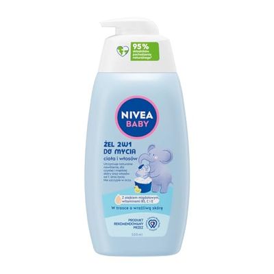 NIVEA BABY 2-in-1 Body & Hair Wasgel, 500 ml met pomp