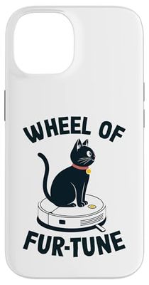 Wheel Of Fur-Tune Cat On Robot Vacuum Cleaner Cat Case for iPhone 14