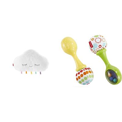 Fisher-Price Nube Relajante Juguete para Cuna (Mattel Gjd44), Color/Modelo Surtido + Maracas Musicales, Juguete y sonajero para bebé +3 Meses (Mattel BLT33)