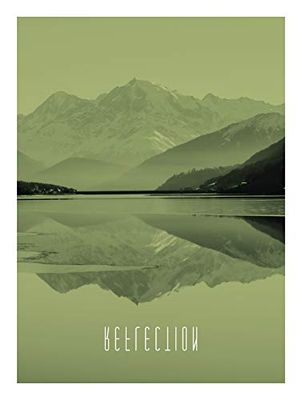 Komar Muurafbeelding | Word Lake Reflection Sand | Poster, foto, woonkamer, slaapkamer, decoratie, kunstdruk | zonder lijst | P086B-30x40 | grootte: 30 x 40 cm (breedte x hoogte)