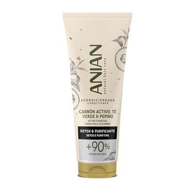 ANIAN - Condizionatore carbone attivo, tè verde e cetriolo, 250 ml, per capelli con tendenza grassa, disintossica e purifica i capelli, capelli idratati e puliti più tempo, evita il crespo