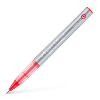 Faber-Castell 348121 - Free Ink Roller 0,7 Rosso Confezione da 12.
