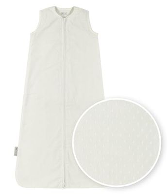 Meyco Plume slaapzak, babyslaapzak (slaapzak voor een aangenaam slaapklimaat, ademend, ideaal voor de zomer, 90 cm, 0,5 TOG), Offwhite