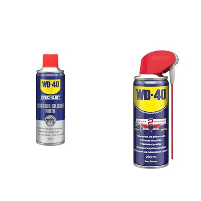 WD-40 Specialist Moto • Lustreur Silicone • Aérosol • Superbe brillance & Produit Multifonction Spray Double Position Sans Silicone Non Conducteur Compatible Plastiques