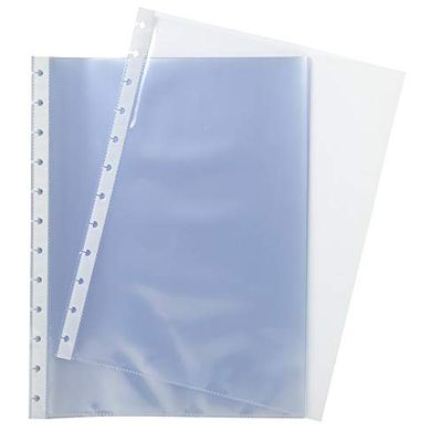 Exacompta - Réf. 86134E - Recharge de 10 pochettes cristal translucide haute qualité pour protège-documents amovible à anneaux Exactive - pour format A4