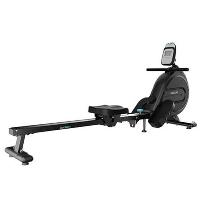 Cecotec Máquina de Remo Plegable con Resistencia Magnética Drumfit Rower 9000 Regatta. 8 Niveles de Intensidad, Volante de Inercia 9Kg, Pantalla LCD, Reposapiés con Correas Ajustables y Ruedas