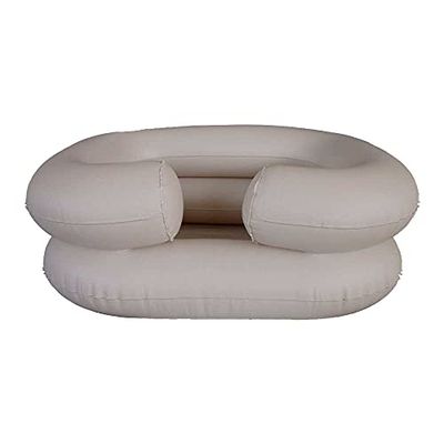 Mobiclinic, Lave tête gonflable, Lave-tête portable, Baignoire pour lit et chaise, Personnes âgées handicapées sans accessoires, Aide le lavage des cheveux, Tube de drainage, Beige