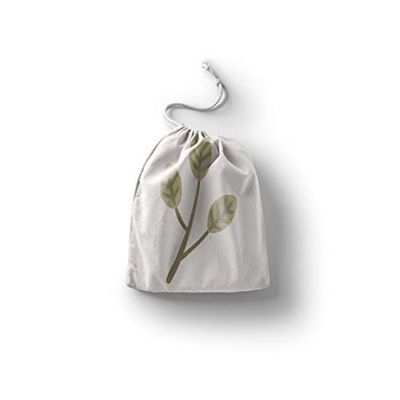 Bonamaison Impreso Algodón Bolsas con Cordón, Bolsa con Cordel para el Hogar y el Almacenamiento de Verduras, Bolso de Compras, Plegable, Ecologica, Reutilizables, Tamaño: 30x40 Cm