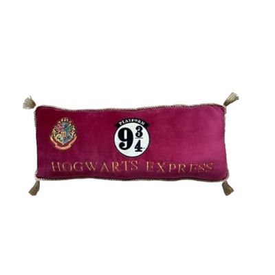 LYO Harry Potter Rectangular Cushion with Embroidered Platform Logo 9 3/4 - Very Soft Material, Comfortable and Comfortable to Pull - Decoration Dimensions: 60cm x 20cm