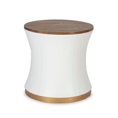 Mesa Auxilar 60 x 60 x 60 cm, Madera natuur/blauw/metaal Dorado