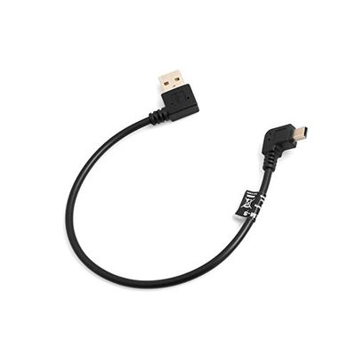 System-S Mini USB-kabel 90° rechts hoek hoek stekker naar USB type A (male) 90° rechtshoekige datakabel oplaadkabel 26 cm