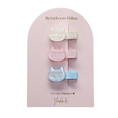 YUKO B - Barrettes Symphonie Féline Trio - Barrette à Cheveux Pour Enfant - Barrettes pour Fille - Accessoires Cheveux