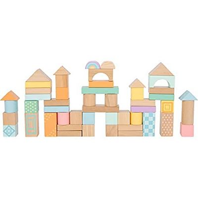 Small Foot Small Foot-11722 Bloques de construcción Pastel, niños pequeños, de 50 Piezas, a Partir de 12 Meses. Toys, Color Mehrfarbig/meereswellen (Ocean Tides) (11722)