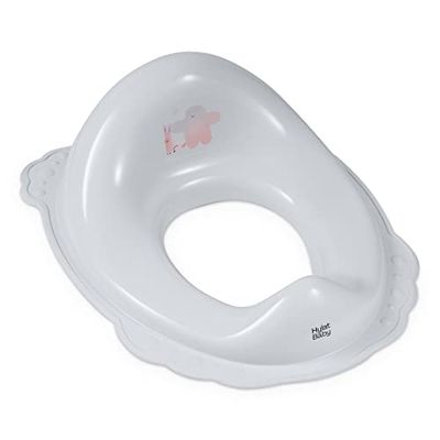 Hylat Baby Reductor wc niños útil para el aprendizaje del uso del inodoro, para niñas y niños, material sólido, goma antideslizante, color Gris, motivo: Friends