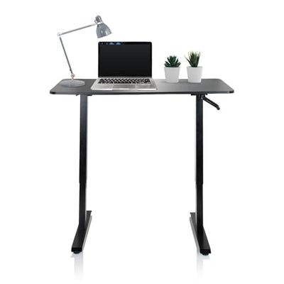 hjh OFFICE 802115 Mesa de Altura Regulable Stand CR Placa MDF, armazón de Acero Nero, Amplia Superficie de Trabajo: 120 x 60 cm