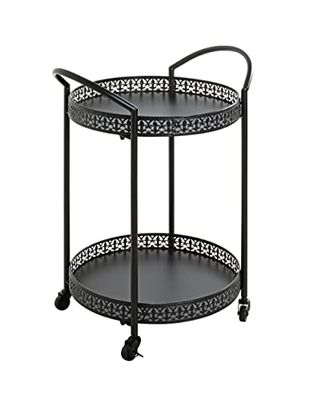 HAKU Möbel Serveringsvagn svart, Metall, metall - Storlek: B 51 cm x H 71 cm x D 42 cm, Stil: Art déco