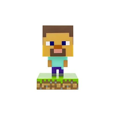 Paladone -Lobcede.be Minecraft Steve Icon Light BDP, Super Bright Lamp for Minecraft Fans and Gamers, 11 cm Tall Powered by 2X AAA Batteries PP6594MCF