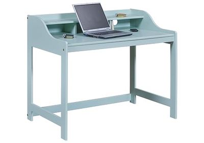Inter Link - Bureau en pin massif - Table d'ordinateur - Poste de travail - Table de bureau - Robuste, stable et intemporel - Avec trou pour câble - L:110cm x P69cm x H:91cm - Vert sauge - Conversation Desk