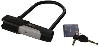 ABUS Antivol en U Granit Plus 470 + Support USH470 - Antivol vélo en U parabolique Niveau de sécurité 12-230 mm Hauteur d'anse, Noir