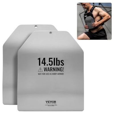 VEVOR Gebogen gewichtsvestplaten, 6,6 kg paar, premium stalen verzwaarde platen, voorgevormde ergonomische pasvorm - WOD's, extra gewicht voor gewichtsvesten, voor krachttraining, hardlopen, zware