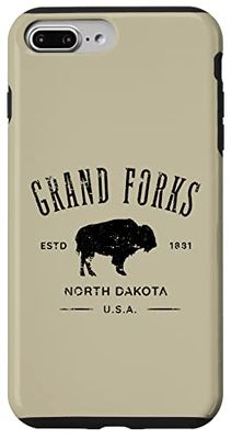 Grand Forks North Dakota Bison invecchiato Design Custodia per iPhone 7 Plus/8 Plus