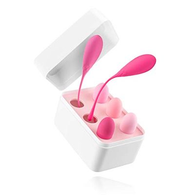 Teazers Kegel Balls Set Weigthed Exercise Balls - Pelvic Floor Exercise Ball for Tightening & Strengthen Bladder Control - Set of 6 Different Weights for Beginners and Advanced - Pink