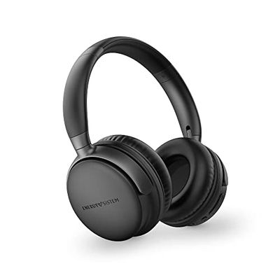 Energy Sistem Power Radio - Cuffie Bluetooth (45 ore di batteria, lettore MP3 MicroSD, Deep Bass, cuscinetti in pelle proteica e schiuma visco elastica) nero