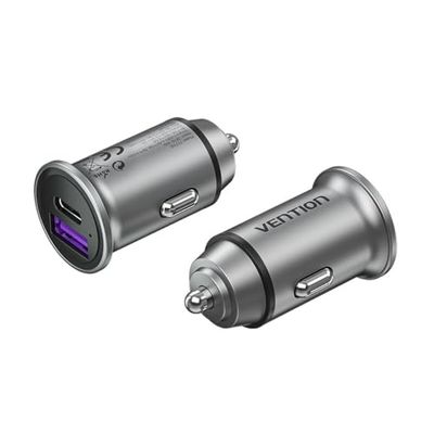 VENTION Cargador de Coche FFBH0 20 W Gris