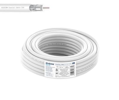 EDISION ICX-5 coaxkabel 5 m, antennekabel TV SAT intern PVC wit, staal koper CCS/AL, 17VATC, CPR Eca, klasse A, SAT-kabel, voor DVB-S2, DVB-T/T2, DVB-C, RADIO, spoel 5 m