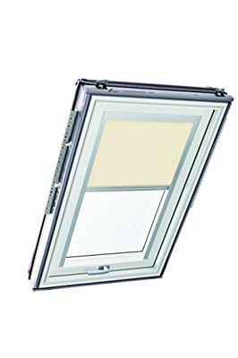 Store à Enroulement Roto ZRE - Store Toile Exclusif pour Lumière du Jour - Rail de Guidage Argent - pour la Série Designo R6/R8, i8 et Classic 64/84 - Taille 054/118 | 05/11 - Couleur du Tissu Beige