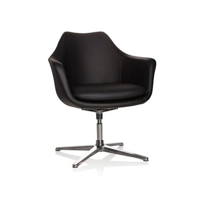hjh OFFICE 600987 Sillón Giratorio Artemia Piel sintética Negro Sillón de diseño Elegante