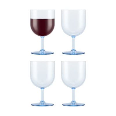 BODUM OKTETT 4 Verres à vin rouge en plastique, réutilisable, 0.25 l
