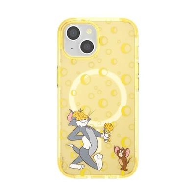 PopSockets Funda para iPhone 15 Compatible con MagSafe, Funda para iPhone 15, Compatible con Carga inalámbrica, Solo Funda, Cheese Please