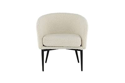Fluffy Lounge Chair - White/Black Legs