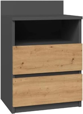 MeHome Nachtkastje nachtkastje 32 x 40 x 59 cm nachtkastje nachtkastje bijzettafel boxspringkast met lade - bed slaapkamer thuis interieur elegant (antraciet/artisan)