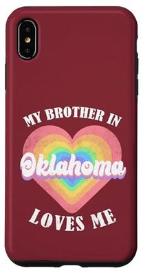 My Brother In Oklahoma Loves Me Heart Usa US State Case for iPhone XS Max