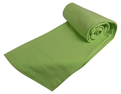 Thermotec Fleecedeken, 350 g, oneindig zacht, 100% polyester, beer, groen, F15, 240 x 260 cm