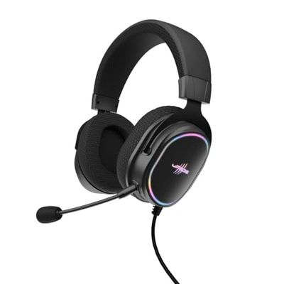 uRage Gaming headset SoundZ 800.7.1 V2, 7.1 virtual surround sound, bekabelde multi-platform hoofdtelefoon voor PS5/PC, 2 m USB-kabel, zwart
