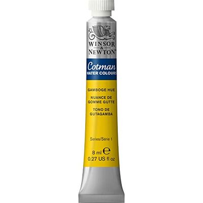 Winsor & Newton 8840093 Cotman aquarelverf Studio waterverf, levendige hoogwaardige kleuren met zeer goede verwerkingseigenschappen 8 ml tube -Gamboge Hue