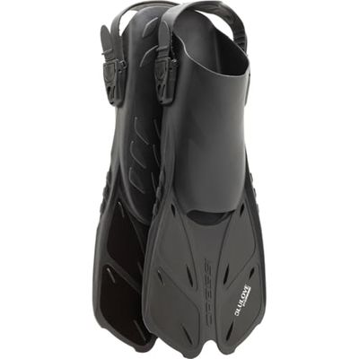 CRESSI Fins Bonete Black/Black L/XL - Palmes Courtes Adultes Ajustables, Résistantes, Légères, Adaptées au Voyage, Noir/Noir, L/XL