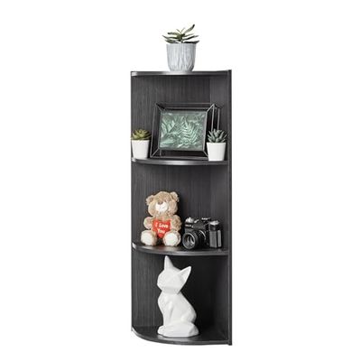 Iris Ohyama, Kast met planken / houten kast met planken / 3 niveaus hoekplank, Modulair, Design, kantoor, woonkamer, slaapkamer - Basic Storage Shelf - CX-3C - Zwart Eiken