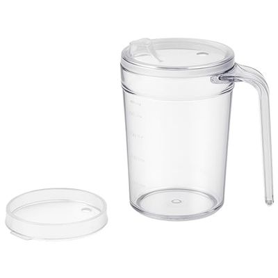 HOMECRAFT Shatterproof Beaker for Elderly & Adults Clear Mug with Lid – 400ml – Lightweight, Non-Spill Drinking Cup for Weak Grip – Daily Living Aid, Ideal Sippy Cup Alternative