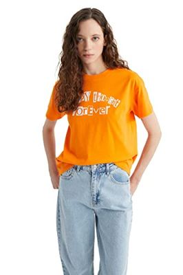 DeFacto T-shirt voor dames, oranje, XXL