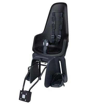 BOBIKE 8012200017 ONE MAXI tylne krzesło z systemem IP&E-BD do rowerów z kołami od 26" do 29", z kotwicą ramową lub bagażnikiem dachowym Urban Black