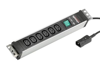 Bachmann 333.1121 kaltgerä Prueba Esquina Lata regleta 6 x C13 Hembra, Conector C14 Negro