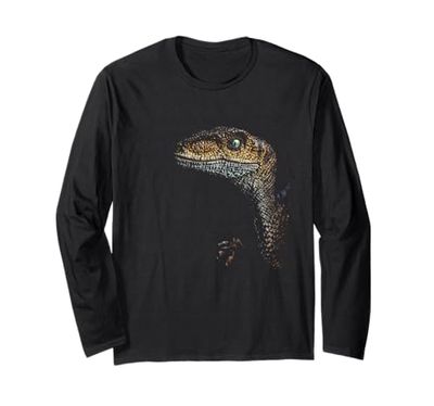 Velociraptor Caza Dinosaurio Diseño Gráfico Realista Manga Larga