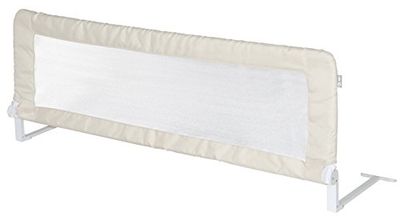 roba Barreira de cama infantil e bebé inclinável e antiquedas - barra de cama dobrável - comprimento 135 cm - altura 51 cm - bege